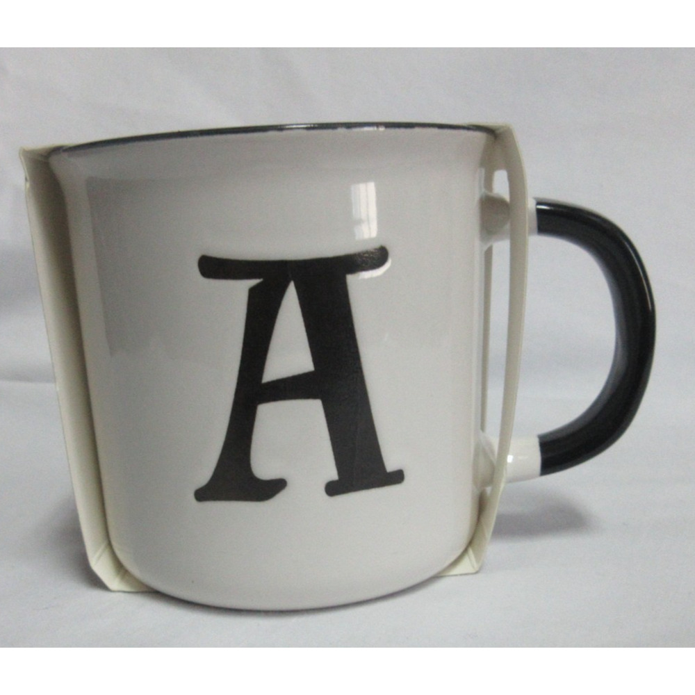 NEW Thyme And Table Monogram “A” 16 oz Ceramic Coffee Mug Gift